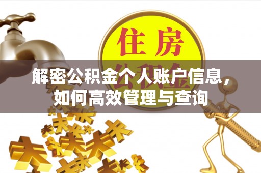 商丘解密公积金个人账户信息，如何高效管理与查询